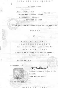 Foto de Título Gastroenterólogo Víctor Espitia